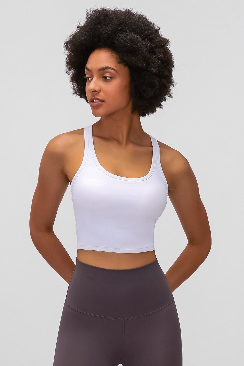 White|SASSYS Shirts & Tops Eclipse Racerback Sports Top